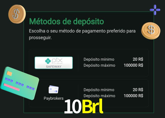 O cassino 10Brl oferece uma grande variedade de métodos de pagamento